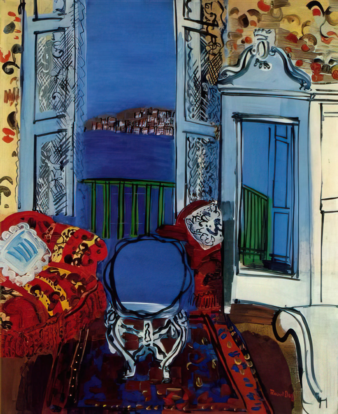 Raoul Dufy Famous Paintings: A Curator's Guide to His Iconic Works - OPEN WINDOW 1928 by Raoul Dufy