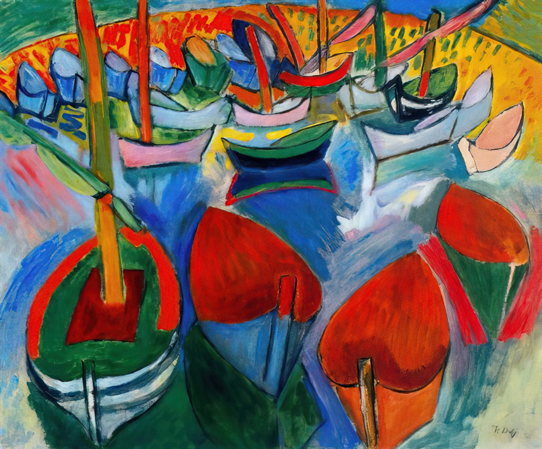 Raoul Dufy Lithographs: A Collector's Guide to the Artist's Graphic Mastery - BOATS AT MARTIGUES 1908 by Raoul Dufy