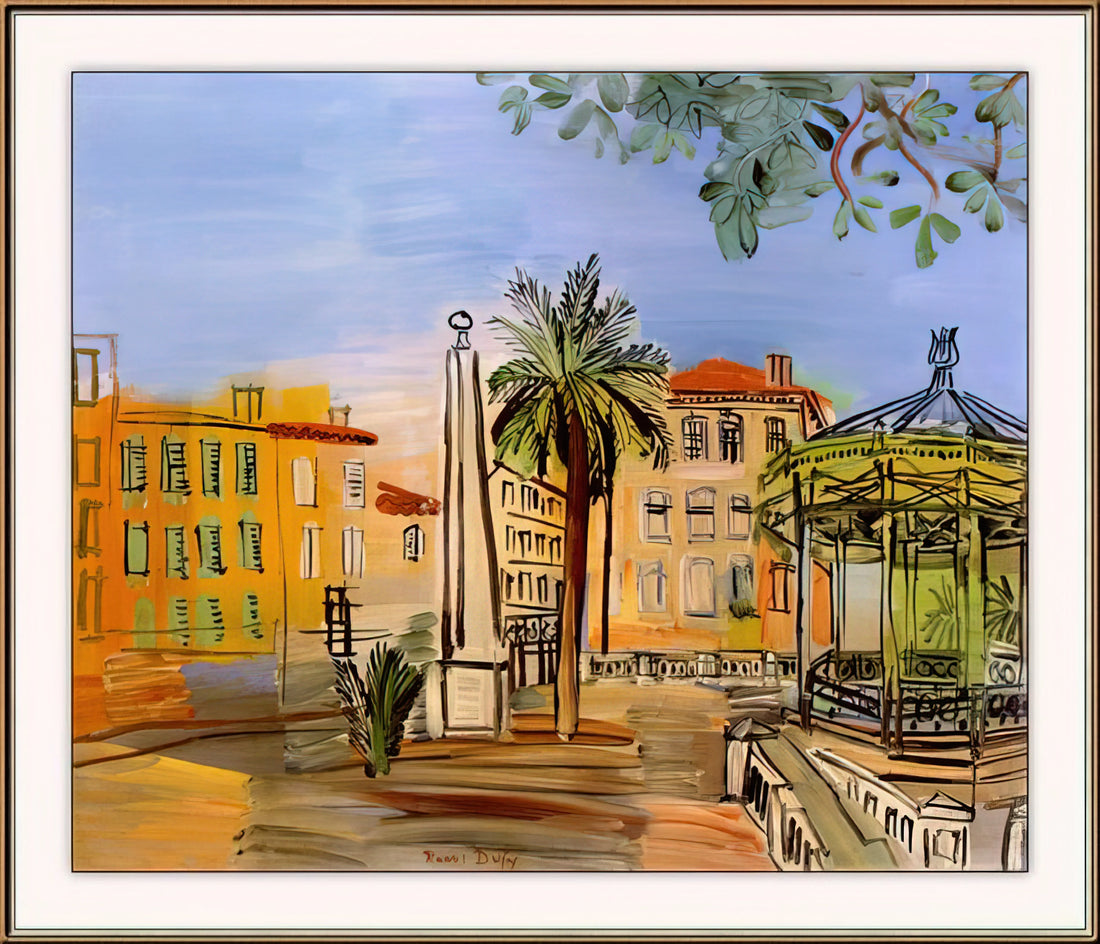 Raoul Dufy Paintings: The Joyful Master of Color and Movement - THE SQUARE IN HYERES by Raoul Dufy