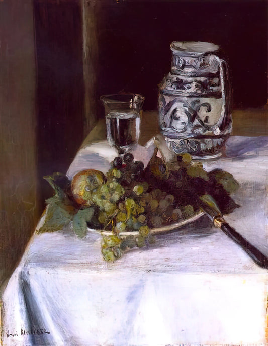 Red Studio by Matisse: A Revolutionary Masterpiece of Color and Form - STILL LIFE WITH GRAPES 1896 by Henri Matisse