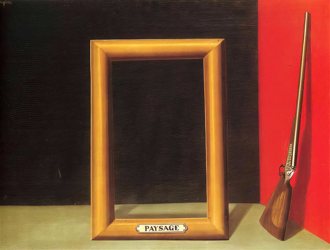 René François Ghislain Magritte Paintings: Decoding the Surrealist Master's Visual Philosophy - THE DELIGHTS OF LANDSCAPE 1928 by Rene Magritte