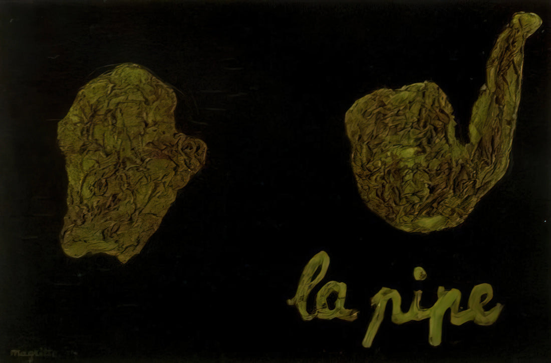 René Magritte Décalcomanie: The Surrealist's Enigmatic Transfer Technique - THE PIPE 1927 by Rene Magritte