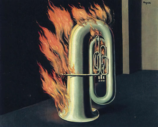Rene Magritte Inspired Art: A Curator's Guide to Surrealist Legacy and Contemporary Interpretations - THE DISCOVERY OF FIRE 1935 by Rene Magritte