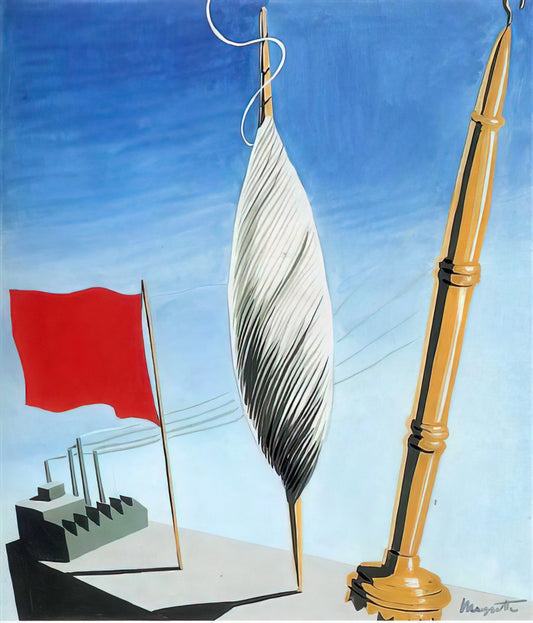 René Magritte: The Master of Surrealism and His Enduring Legacy in Art Prints - PROJECT OF POSTER THE CENTER OF TEXTILE WORKERS IN BELGIUM 1938 2 by Rene Magritte