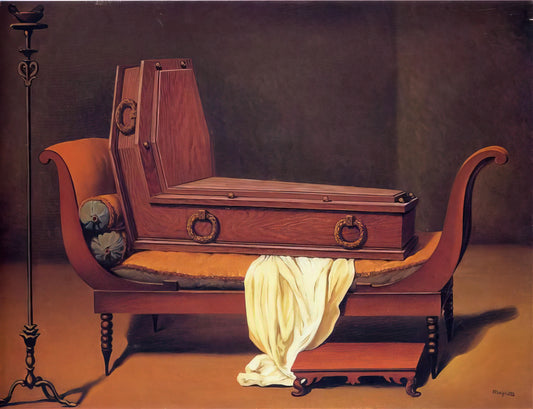 René Magritte's 'Le Blanc-Seing': A Surrealist Masterpiece Decoded - PERSPECTIVE MADAME RECAMIER BY DAVID 1949 by Rene Magritte