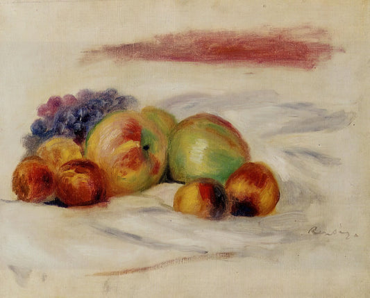 Renoir Cat Paintings: Feline Charm in Impressionist Art - Apples and Grapes by Pierre-Auguste Renoir