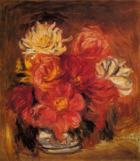 Renoir Horse Painting: The Impressionist's Equestrian Masterpieces Explored - Dahlias by Pierre-Auguste Renoir