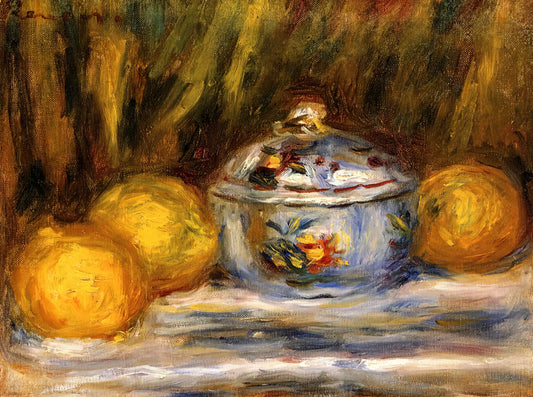 Renoir Seascape Print: Capturing the Master's Maritime Vision - Sugar Bowl and Lemons by Pierre-Auguste Renoir