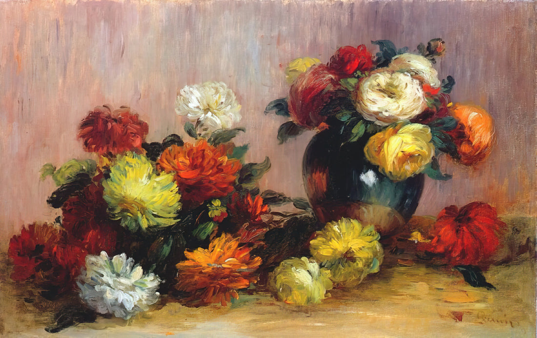 Renoir Watercolor Paintings: A Rare Glimpse into the Impressionist Master's Delicate Art - Bouquets of Flowers by Pierre-Auguste Renoir