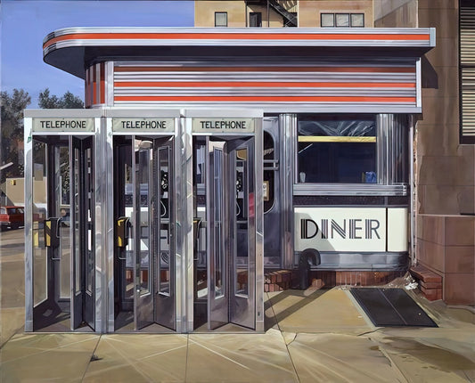 Richard Estes Artwork: The Photorealist Master of Urban Reflections - DINER 1971 by Richard Estes