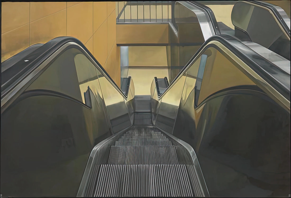 Richard Estes: The Master of Photorealist Urban Landscapes - ESCALATOR 1970 by Richard Estes