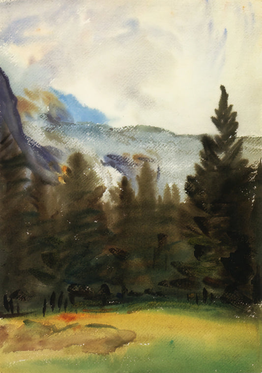 Richard Ormond Sargent: The Legacy of a Master Portraitist and Artistic Authority - Purtud Fir Trees and Snow Mountains by John Singer Sargent