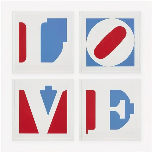 Robert Indiana Beyond LOVE: Decoding the Pop Artist's Enduring Legacy - Four Panel Love by Robert Indiana
