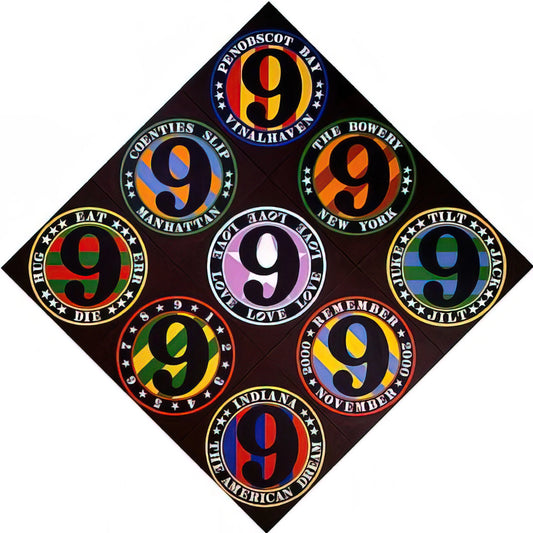 Robert Indiana Framed Canvas Print: A Definitive Guide to Iconic Pop Art - The Ninth American Dream by Robert Indiana