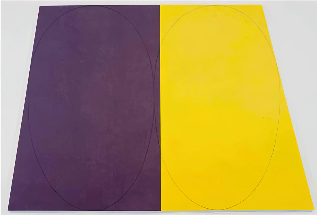 Robert Mangold Framed Art Print: A Collector's Guide to Minimalist Masterpieces - PLANE FIGURE SERIES D DOUBLE PANEL 1993 by Robert Mangold