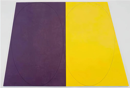 Robert Mangold Framed Art Print: A Collector's Guide to Minimalist Masterpieces - PLANE FIGURE SERIES D DOUBLE PANEL 1993 by Robert Mangold