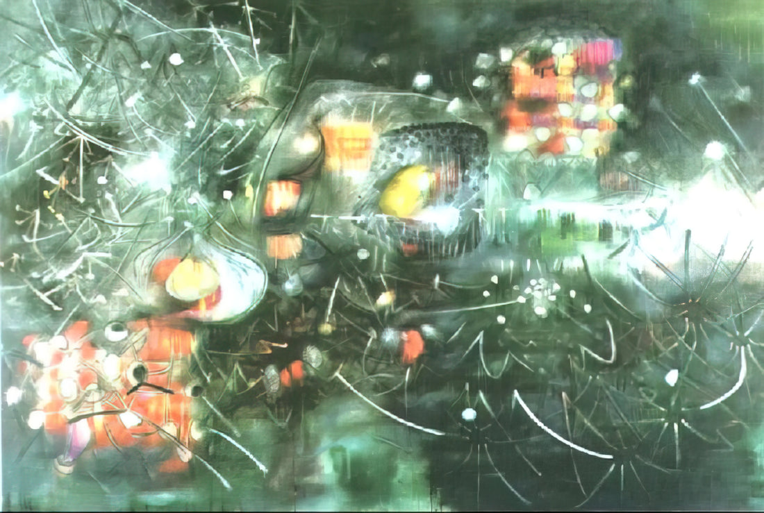 Roberto Matta Brushed Aluminum Print: The Ultimate Guide to Surrealist Art on Metal - TO GIVE PAINLESS LIGHT 1955 by Roberto Matta
