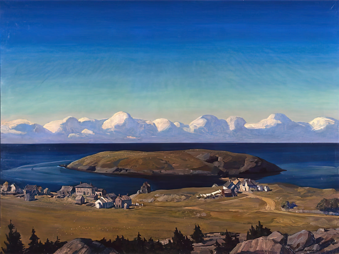 Rockwell Kent Brushed Aluminum Print: A Modern Tribute to an American Master - Island Village, Coast of Maine by Rockwell Kent