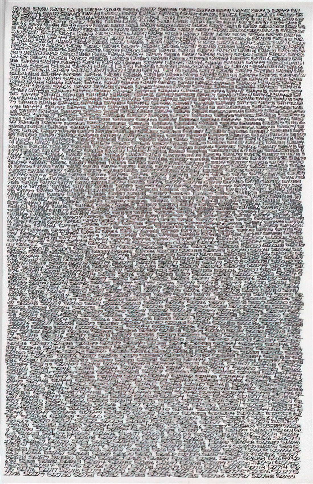Roman Opalka Acrylic Print: The Conceptual Art of Counting Infinity - 19651 - ∞, Detail 511130-512739 - Conceptual Art by Roman Opalka
