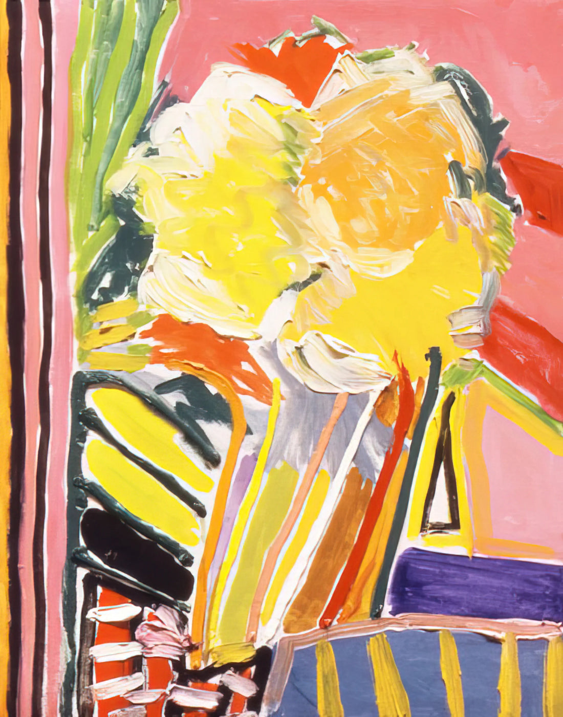 Ronnie Landfield Reproduction: A Guide to Acquiring Authentic Color Field Art Prints - Pink Flower Painting - 1973 by Ronnie Landfield