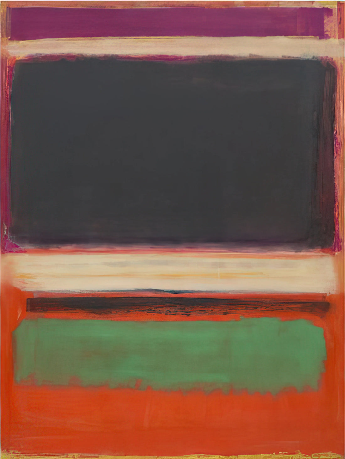 Rothko Monochrome: The Sublime Power of Color Field Painting - No.3No.13 Magenta, Black, Green on Orange - 1949 by Mark Rothko