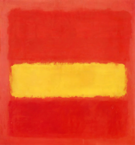 Rothko and Albers: A Dialogue in Color, Form, and Emotional Resonance - Yellow band - 1956 by Mark Rothko