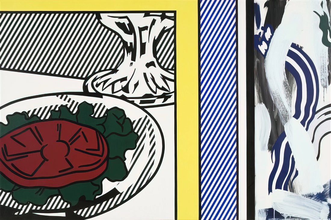 Roy Lichtenstein Canvas Art: A Definitive Guide to Pop Art's Iconic Prints - TOMATO AND ABSTRACTION 1982 by Roy Lichtenstein