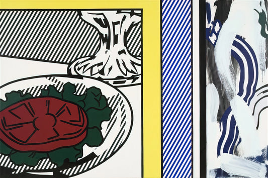 Roy Lichtenstein Framed Canvas Print: A Collector's Guide to Pop Art Iconography - TOMATO AND ABSTRACTION 1982 by Roy Lichtenstein