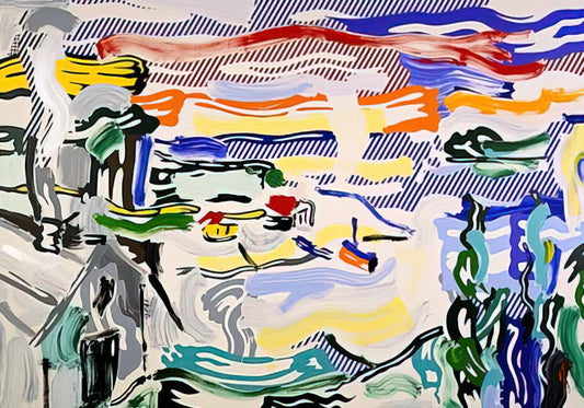 Roy Lichtenstein Inspired Art: A Guide to Pop Art Legacy and Modern Interpretations - COAST VILLAGE 1987 by Roy Lichtenstein