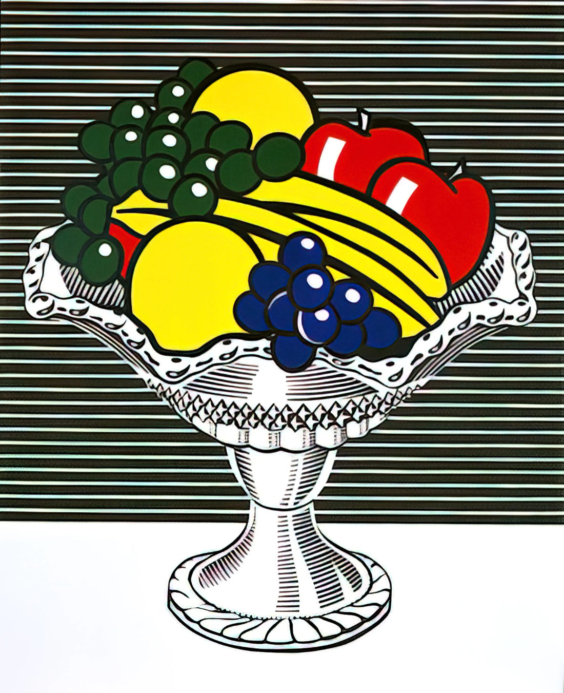 Roy Lichtenstein Plane: Pop Art's Aerial Iconography and Collector's Guide - STILL LIFE WITH CRYSTAL BOWL 1973 by Roy Lichtenstein