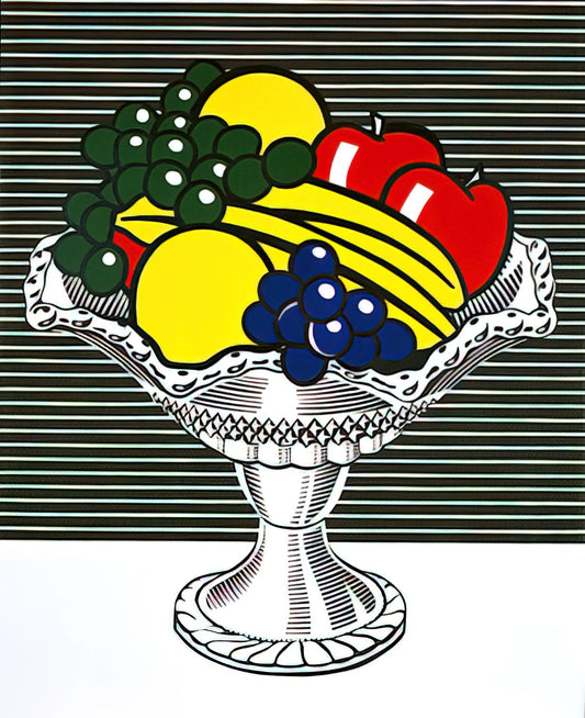 Roy Lichtenstein Plane: Pop Art's Aerial Iconography and Collector's Guide - STILL LIFE WITH CRYSTAL BOWL 1973 by Roy Lichtenstein