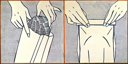 Roy Lichtenstein Reflections: The Artist's Late Mastery of Mirror and Meaning - BREAD IN BAG 1961 by Roy Lichtenstein