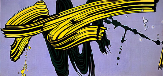 Roy Lichtenstein: The Pop Art Pioneer Who Transformed Comics into Fine Art - YELLOW AND GREEN BRUSHSTROKES 1966 by Roy Lichtenstein