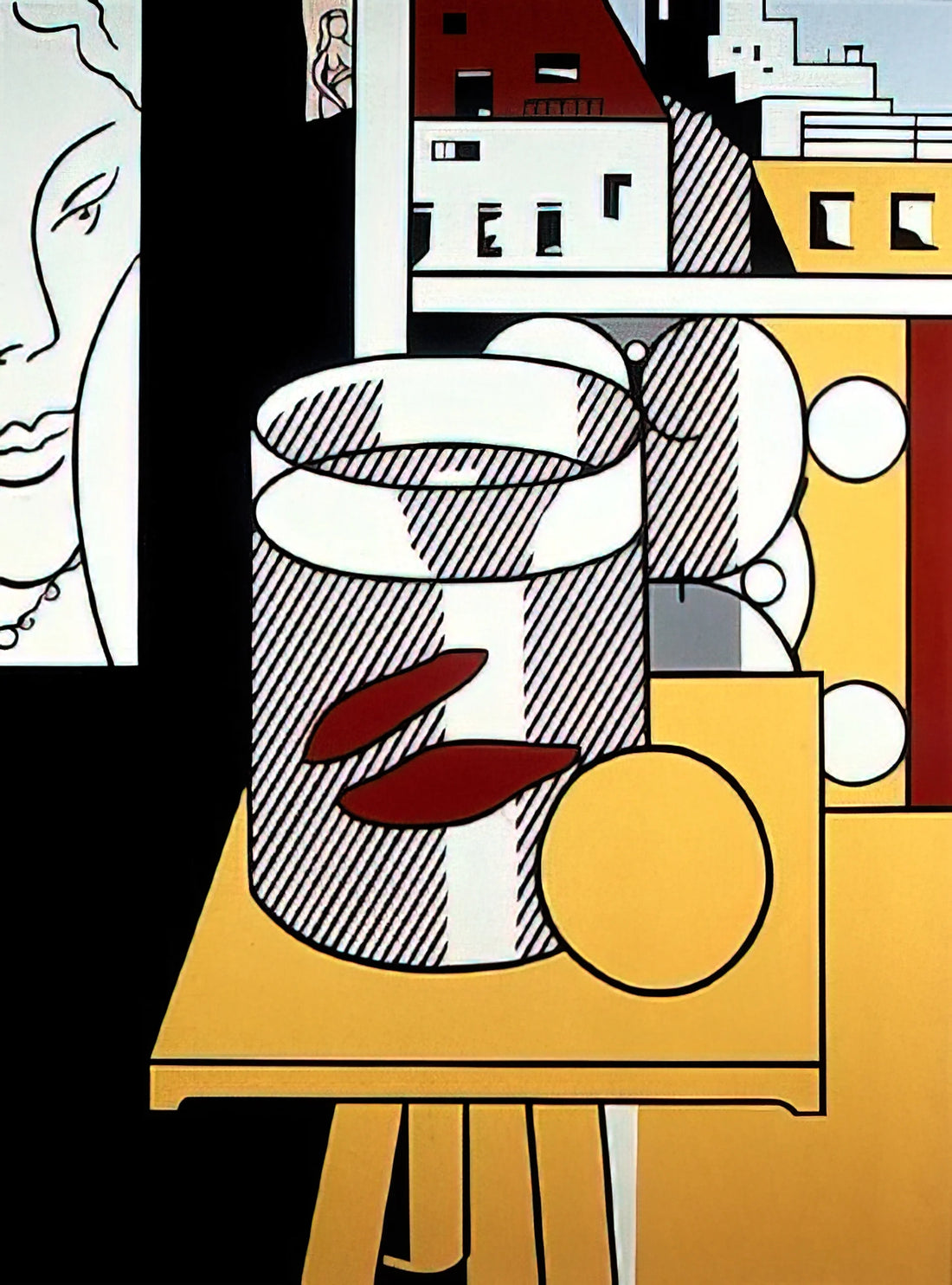 Roy Lichtenstein's As I Opened Fire Lithograph: A Pop Art Masterpiece - STILL LIFE WITH GOLDFISH 1974 by Roy Lichtenstein