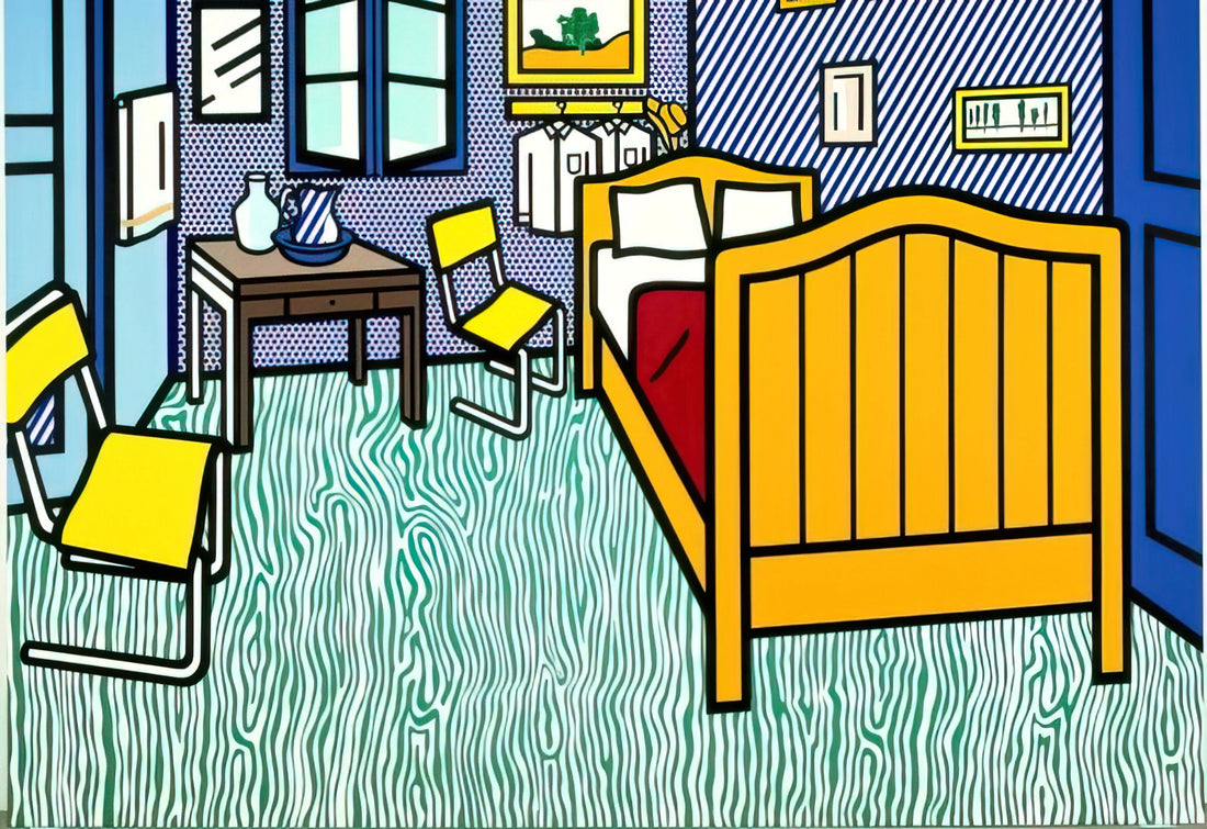 Roy Lichtenstein's 'As I Opened Fire' Lithograph: A Pop Art Masterpiece of Comic Book Drama - BEDROOM AT ARLES 1992 by Roy Lichtenstein
