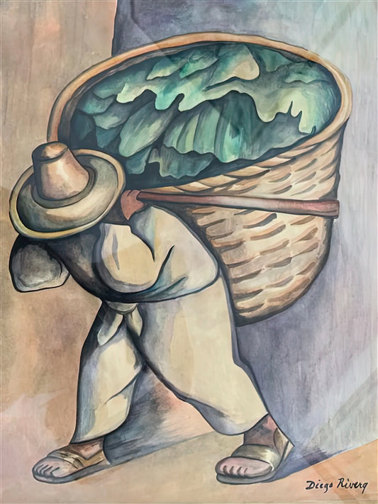 SFMOMA Diego Rivera: Exploring the Artist's Legacy and Iconic Works at San Francisco's Premier Museum - EL CARGADOR DE HOJAS DE PLATANO 1953 by Diego Rivera