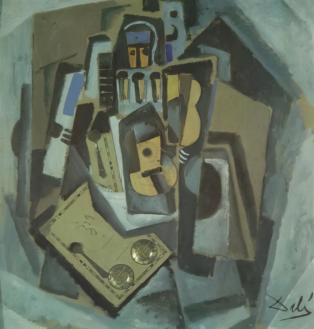 Salvador Dalí Art Prints: A Collector's Guide to Surrealist Masterpieces - PIERROT AND GUITAR by Salvador Dali