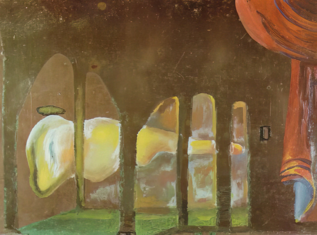 Salvador Dalí and the Marquis de Sade: A Surrealist Exploration of Desire and Transgression - GREAT TAPEWORM MASTURBATOR APPEARS BEHIND ARCADES by Salvador Dali