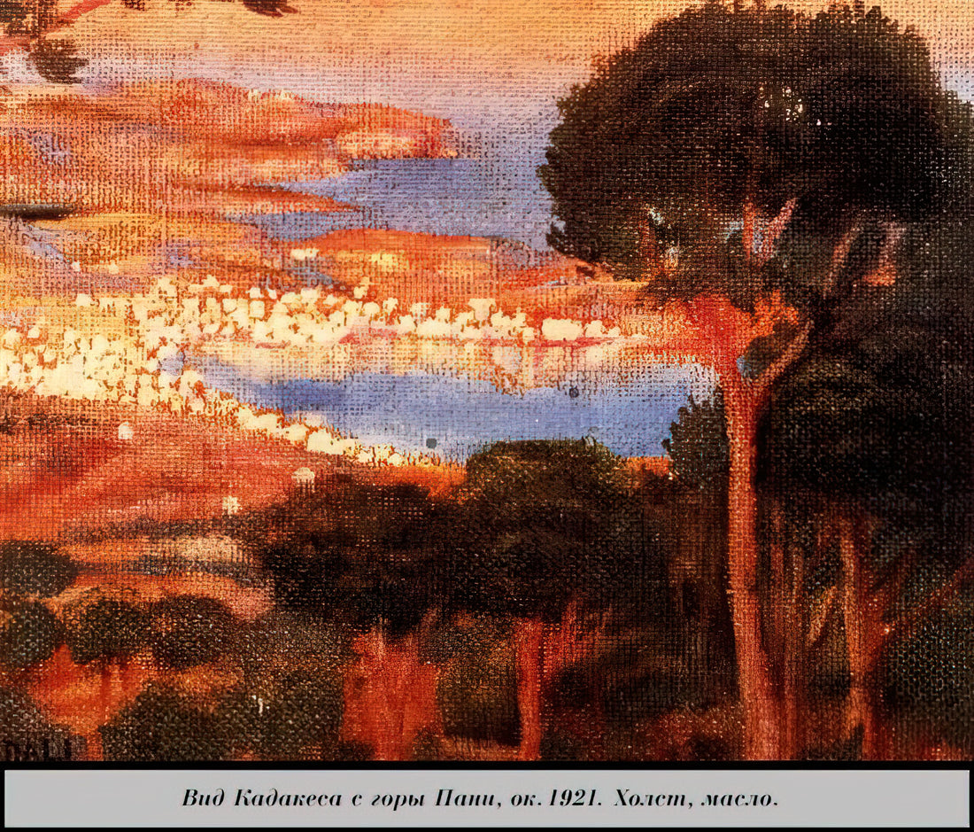 Salvador Dalí's St. Anthony: Decoding the Surrealist Master's Vision of Temptation and Faith - VIEW OF CADAQU%C3%A9S FROM MOUNT PANI by Salvador Dali