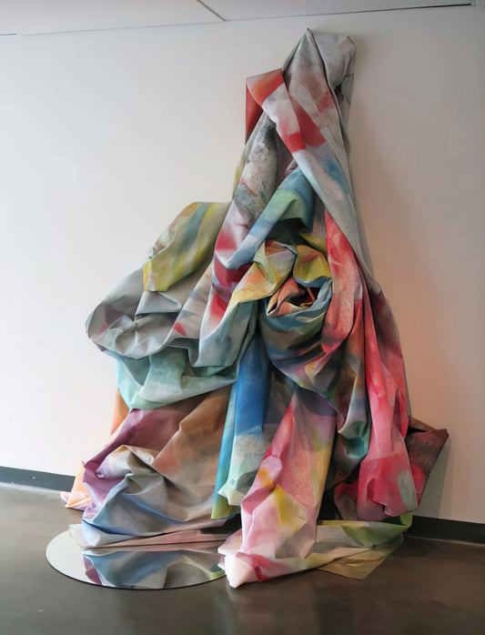 Sam Gilliam Paintings: The Drape Works That Revolutionized Abstract Art - Wall Cascade with Mirror by Sam Gilliam