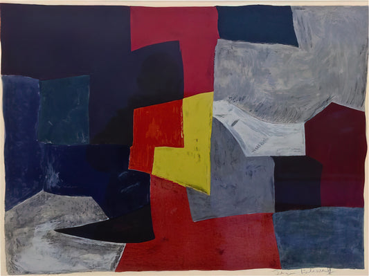 Serge Poliakoff Acrylic Print: A Modernist Masterpiece for Your Collection - Composition grise, rouge et jaune - 1960 by Serge Poliakoff