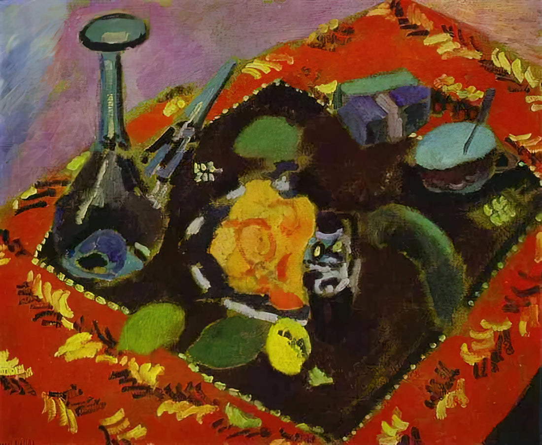 Snow Flowers Henri Matisse: The Master's Botanical Elegance in Cut-Outs - DISHES AND FRUIT 1906 by Henri Matisse