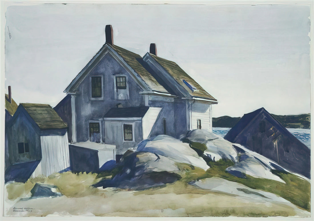 Soir Bleu Poster: Edward Hopper's Enigmatic Masterpiece of Modern Alienation - House at the Fort, Gloucester by Edward Hopper