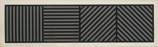 Sol LeWitt Guggenheim: Conceptual Art's Monumental Legacy in Wall Drawings and Prints - Bands of Lines One Inch Wide in Four Directions in Black and Gray by Sol LeWitt