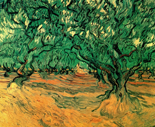 The Celestial and The Oceanic: A Comparative Journey Through 'The Great Wave Off Kanagawa' and 'The Starry Night' - Olive Trees by Vincent van Gogh