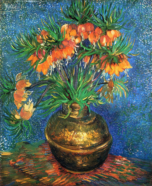 The Creative Confinement: Van Gogh's Masterpieces from Saint-Rémy Asylum - Fritillaries in a Copper Vase by Vincent van Gogh