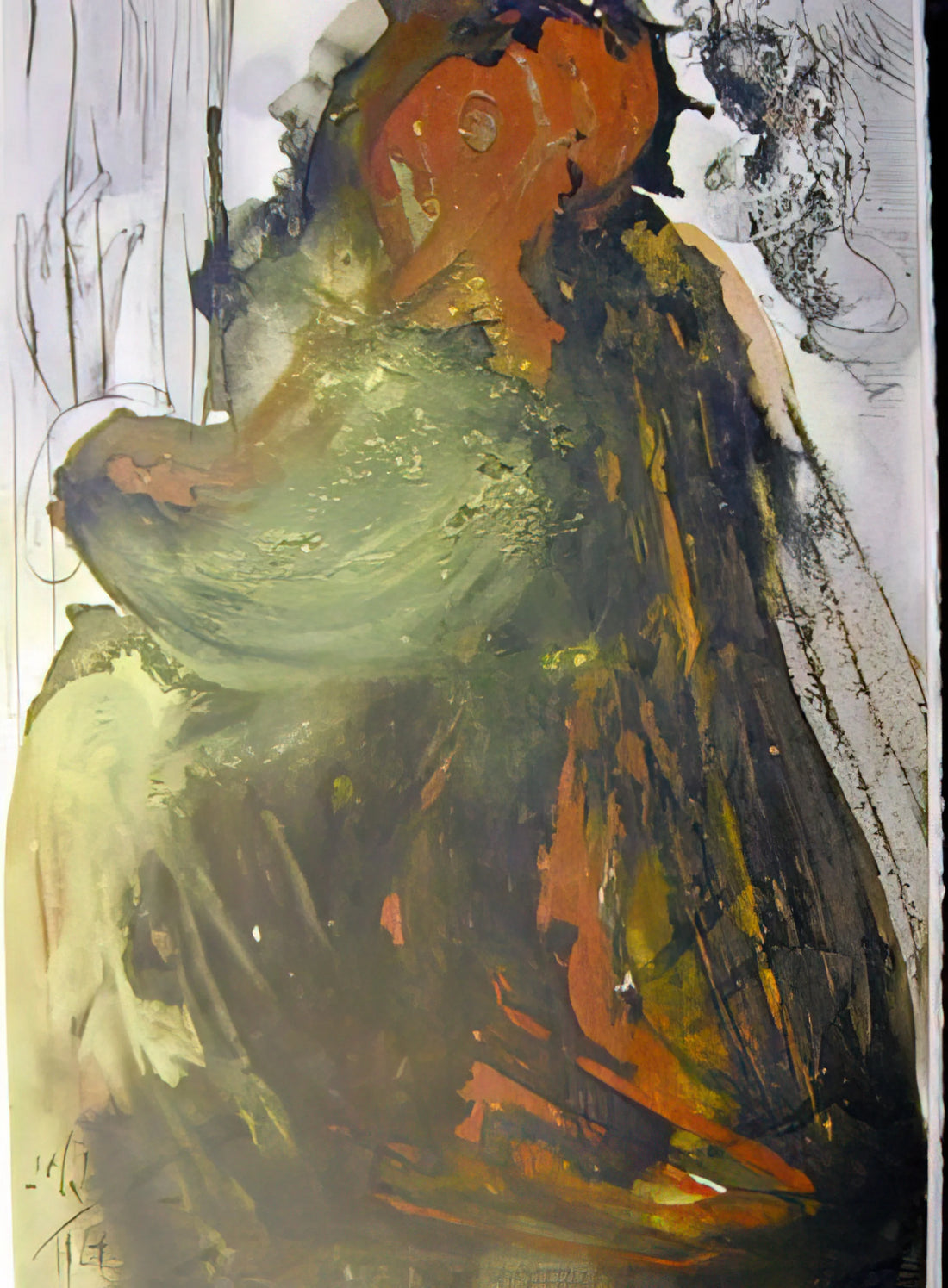 The Disintegration of the Persistence of Memory Print: A Surrealist Masterpiece Reimagined - PLANCTUS DAVID IN MORTEM SAUL 1967 by Salvador Dali