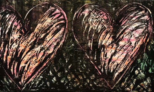 The Enduring Allure of Dine Hearts: A Deep Dive into Jim Dine's Iconic Motif - TWO HEARTS IN A FOREST 1981 by Jim Dine