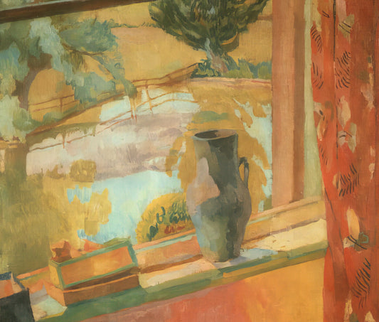 The Enduring Artistic Legacy of Duncan Grant and Vanessa Bell: Pioneers of Bloomsbury Modernism - VIEW OF THE POND AT CHARLESTON 1919 by Vanessa Bell
