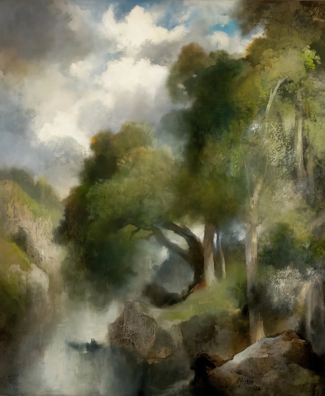 The Enduring Majesty of the American West: Discovering the Thomas Moran Print - California Landscape by Thomas Moran